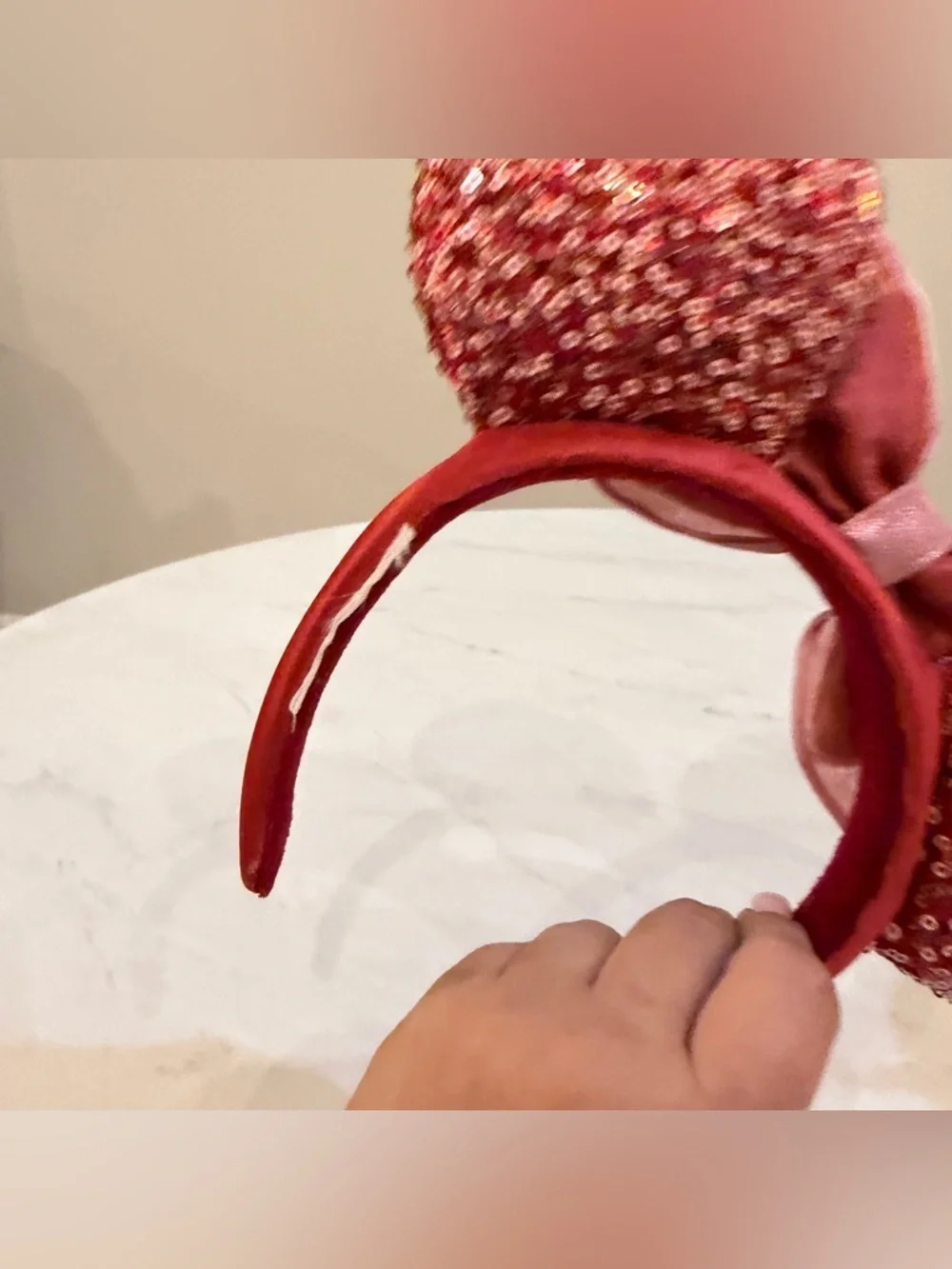 NEW Disney Minnie Mouse Red and Pink Sparkle Ears